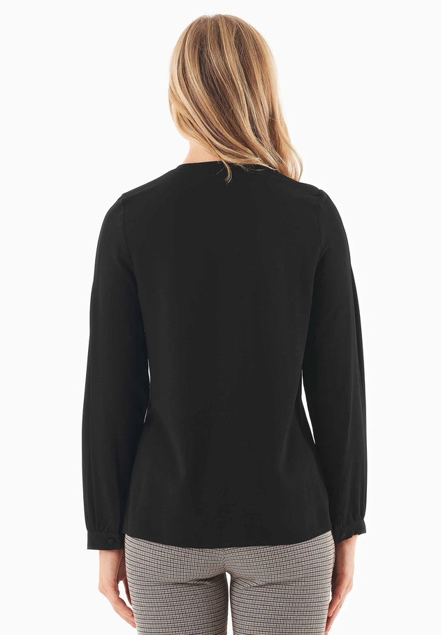Women's Viscose V-Neck Blouse Black