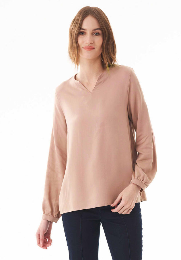 Women's Viscose V-Neck Blouse Misty Rose