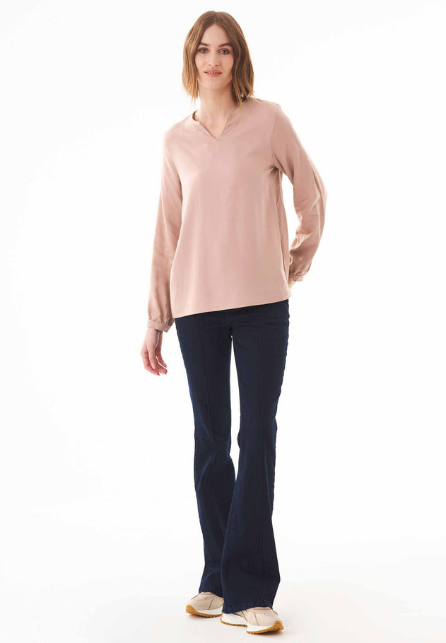 Women's Viscose V-Neck Blouse Misty Rose