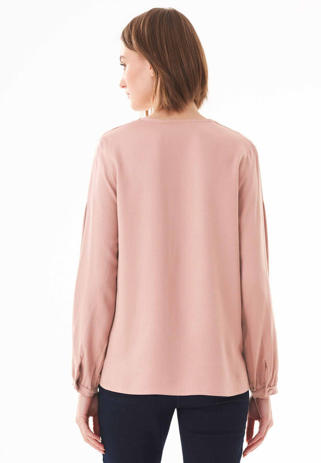 Women's Viscose V-Neck Blouse Misty Rose