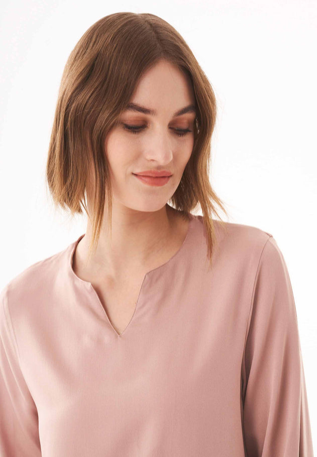 Women's Viscose V-Neck Blouse Misty Rose