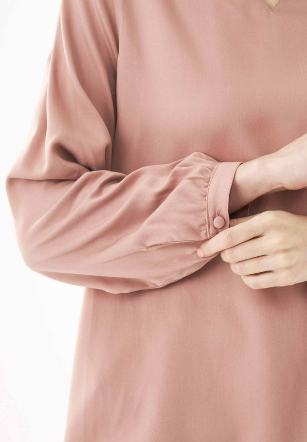 Women's Viscose V-Neck Blouse Misty Rose