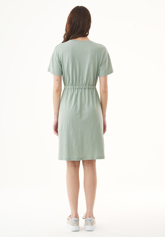 Slub Jersey Dress With Chest Pocket Water Green
