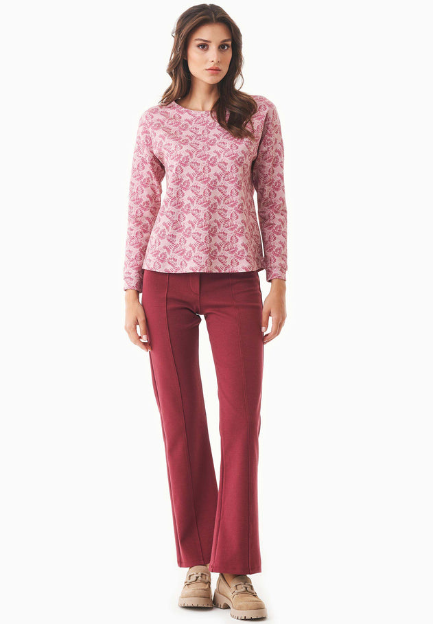 Women's Modal Blend Long Sleeve T-Shirt Autumn Leaves