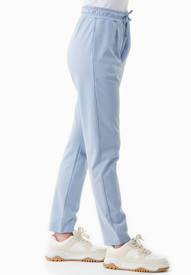 Women's Light Organic Cotton Interlock Sweatpants Ice Blue