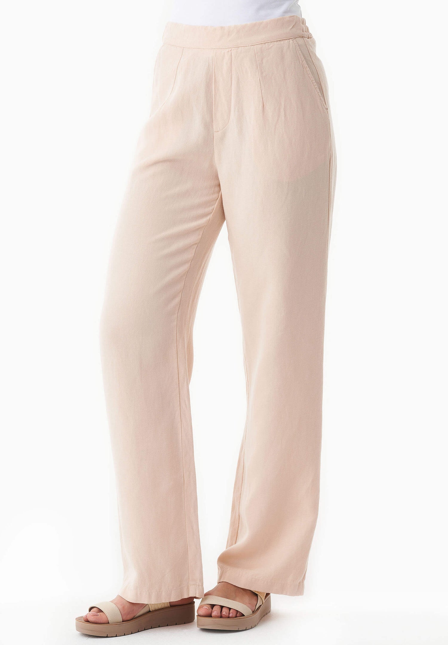 Linen-Lyocell Blend Pants Soft Beige