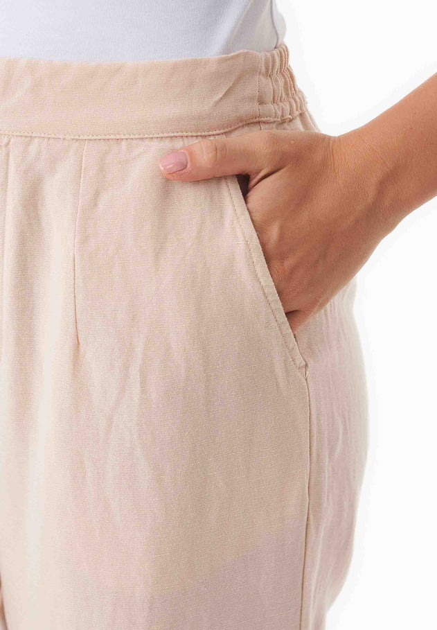 Linen-Lyocell Blend Pants Soft Beige