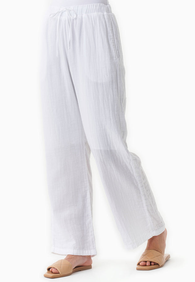 Muslin Summer Pants White