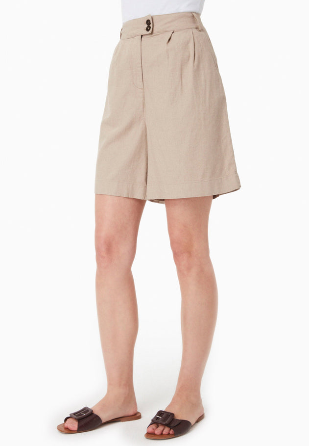 Linen Blend Shorts Sand