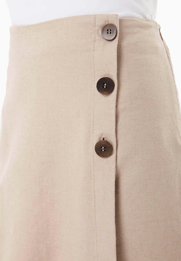Linen Blend Skort Sand