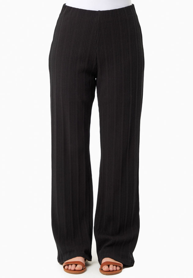 Jacquard Rib Pants Black