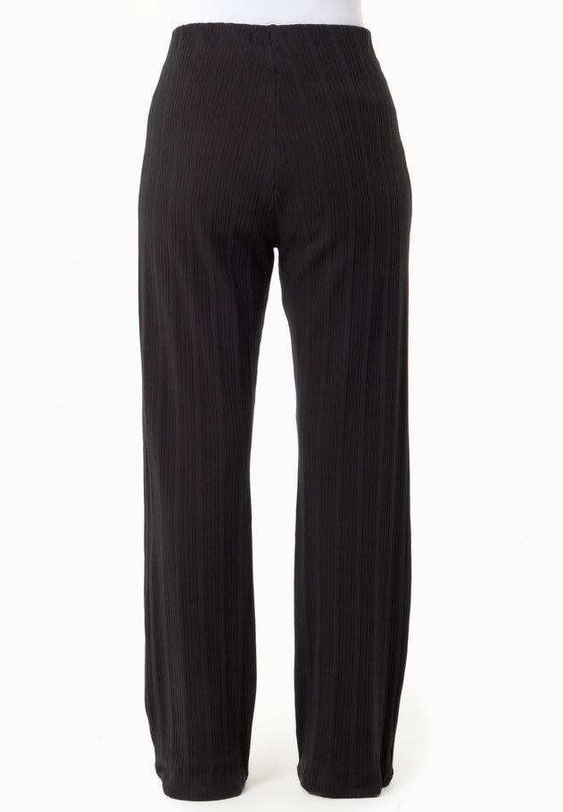 Jacquard Rib Pants Black