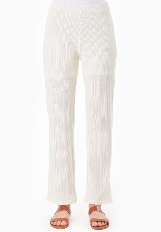 Jacquard Rib Pants Off White