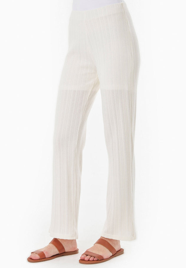 Jacquard Rib Pants Off White
