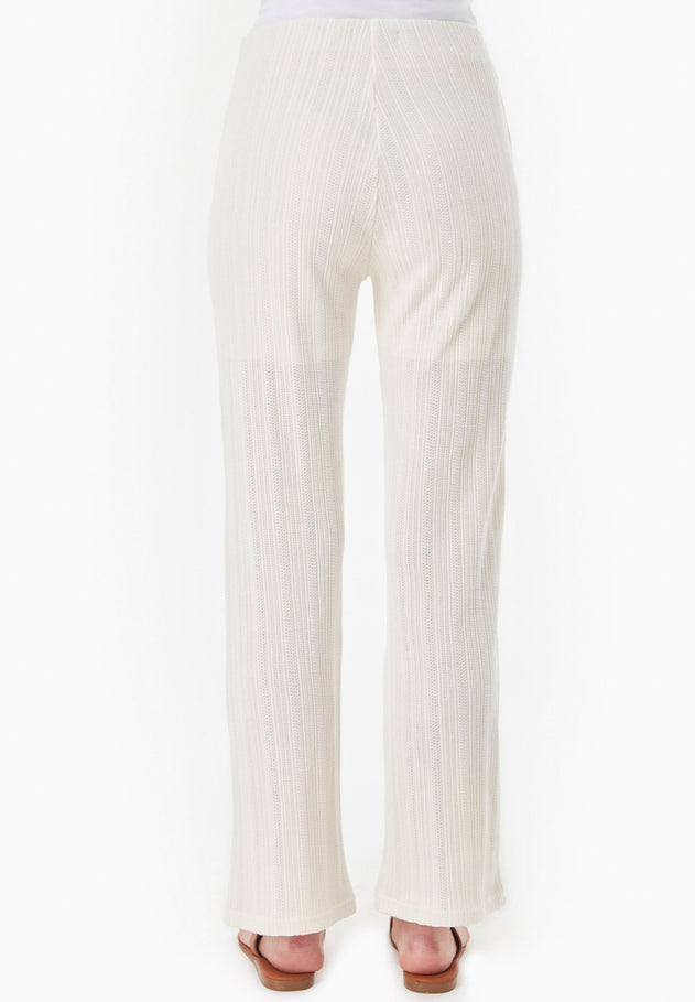 Jacquard Rib Pants Off White