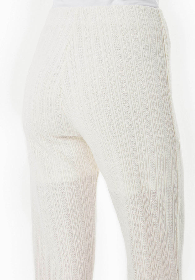 Jacquard Rib Pants Off White