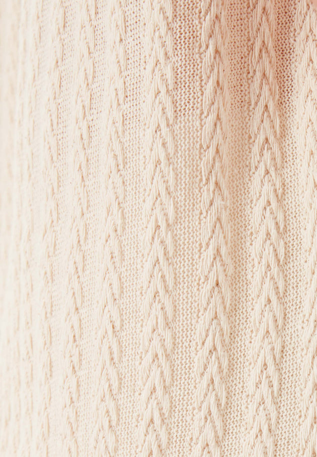 Fantasy Cotton Knit Short Sleeve Top Natural