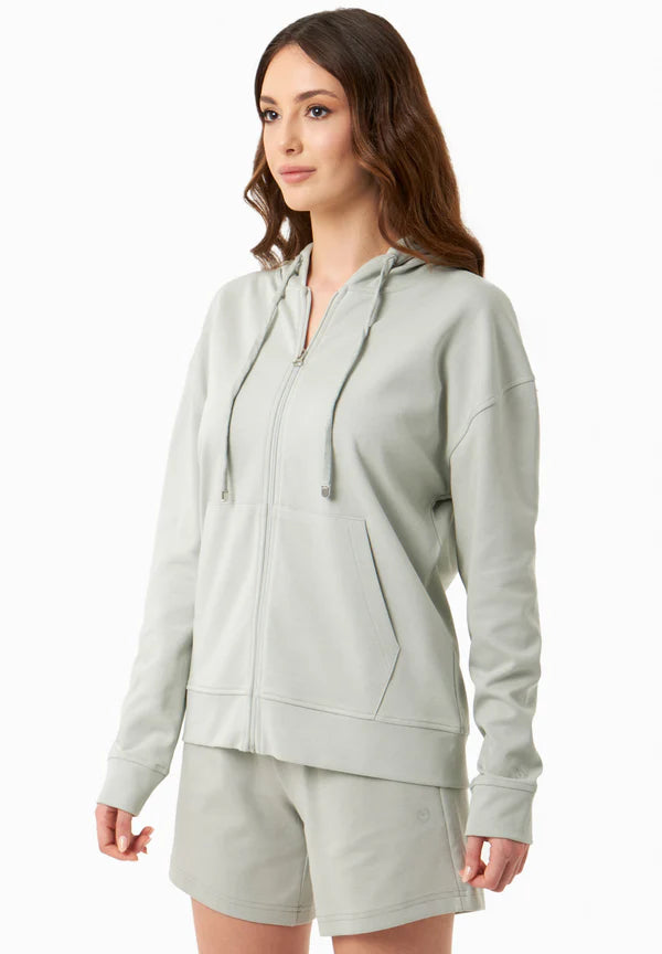 Women's Modal Blend Zipper Hoodie Green Moss