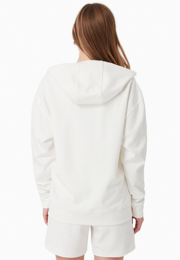 Women's Modal Blend Zipper Hoodie Off White