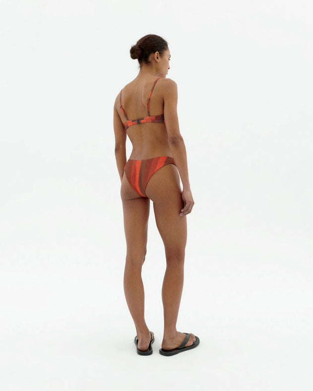 Sicilia Bikini Bottom Striped Firesand