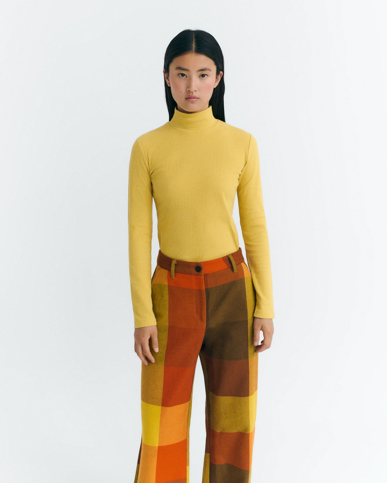 Aine Turtleneck Top Yellow Hemp
