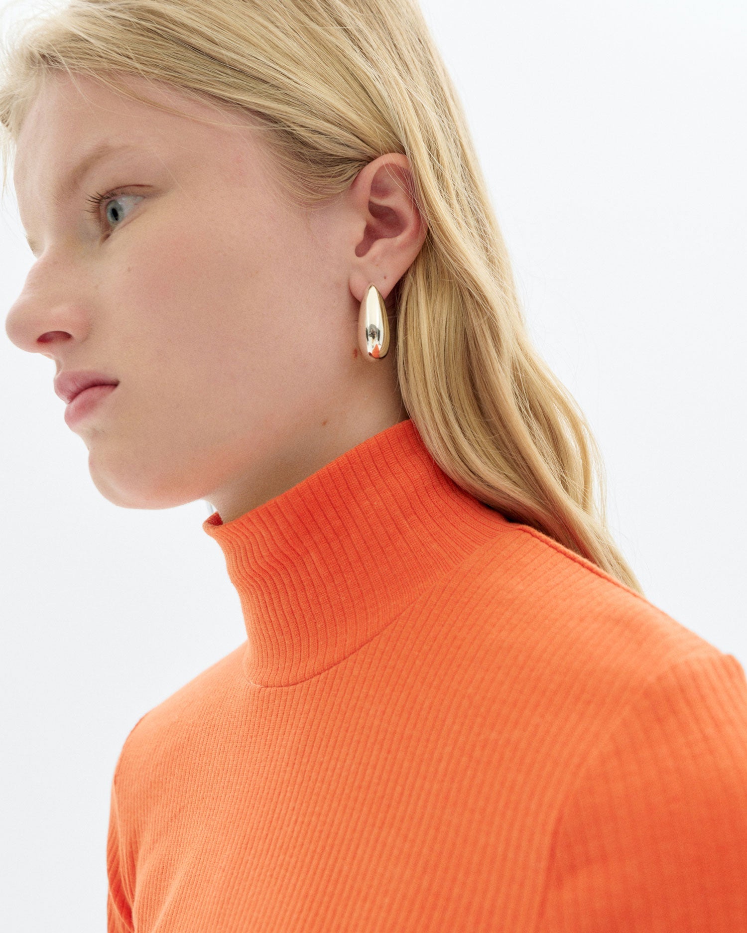 Aine Turtleneck Top Orange Hemp