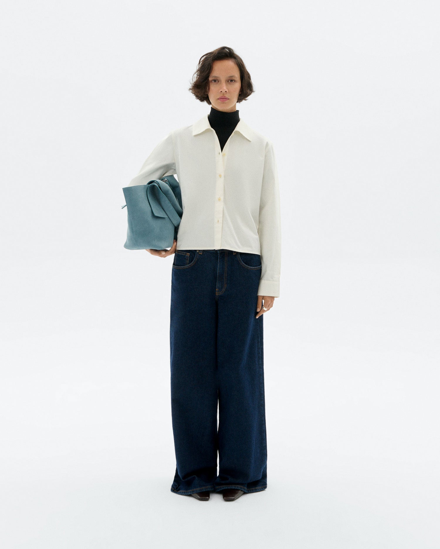 Aine Turtleneck Top Black Hemp