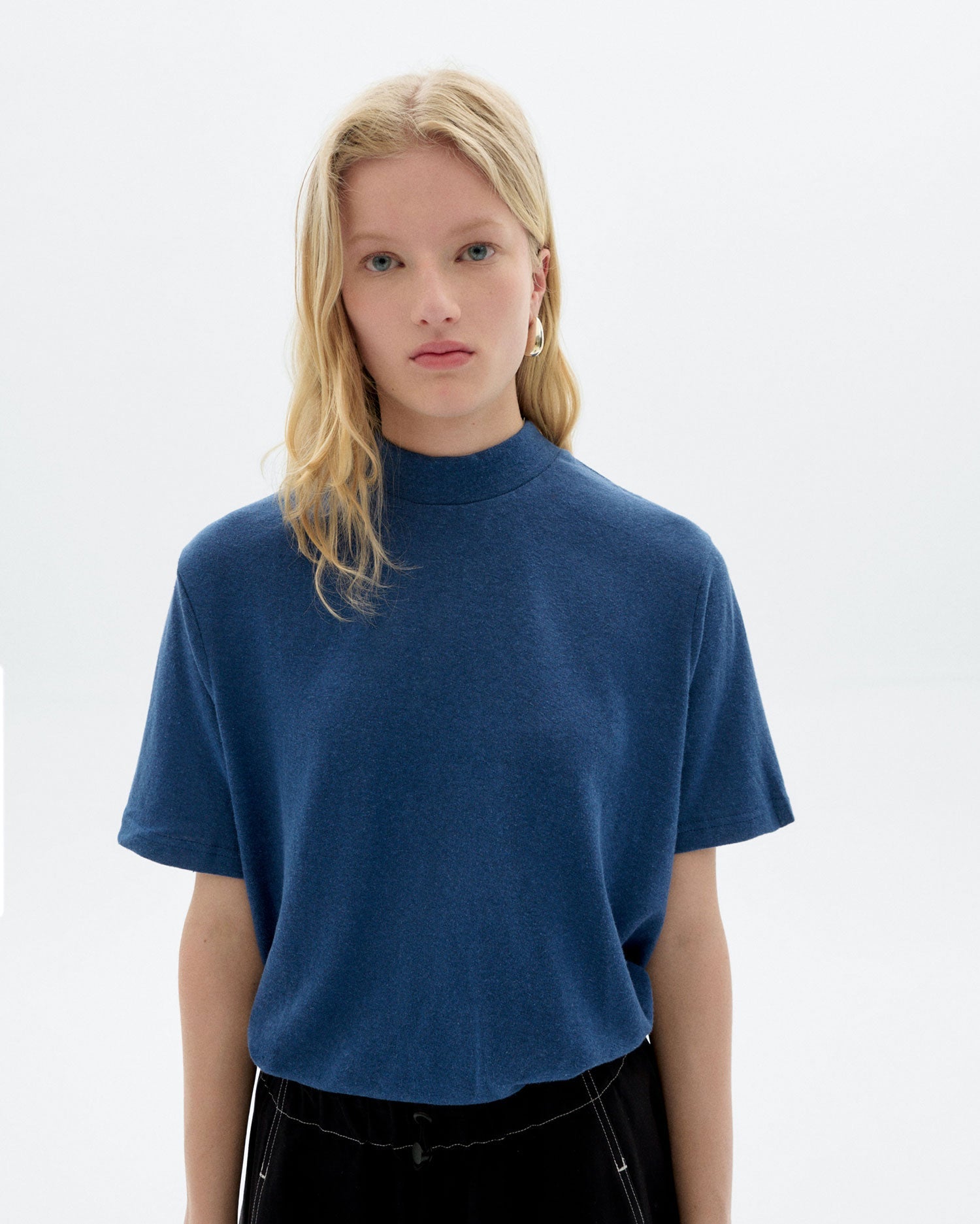 Aidin Thick Hemp T-Shirt Dark Blue