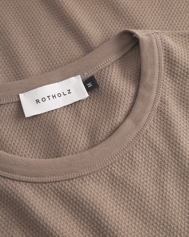 Unisex Waffle T-Shirt Washed Brown
