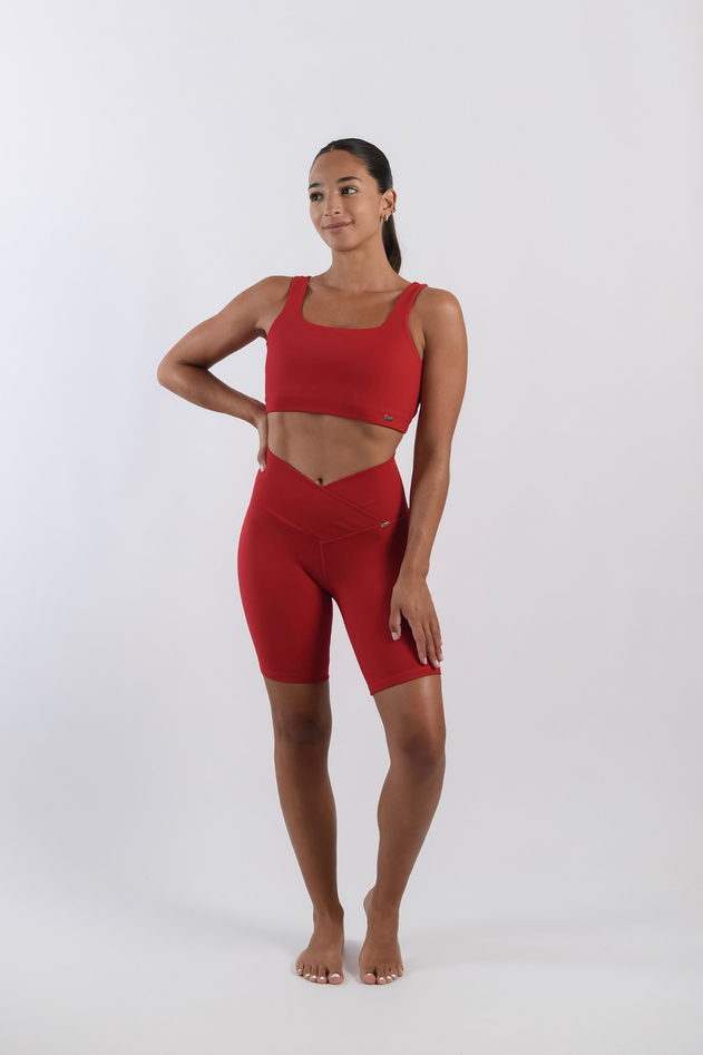 West Biker Shorts Red