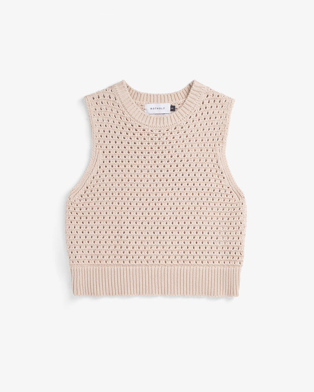 Knit Vest Natural Beige