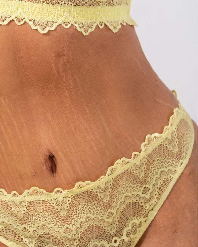 Lace Thong Light Yellow