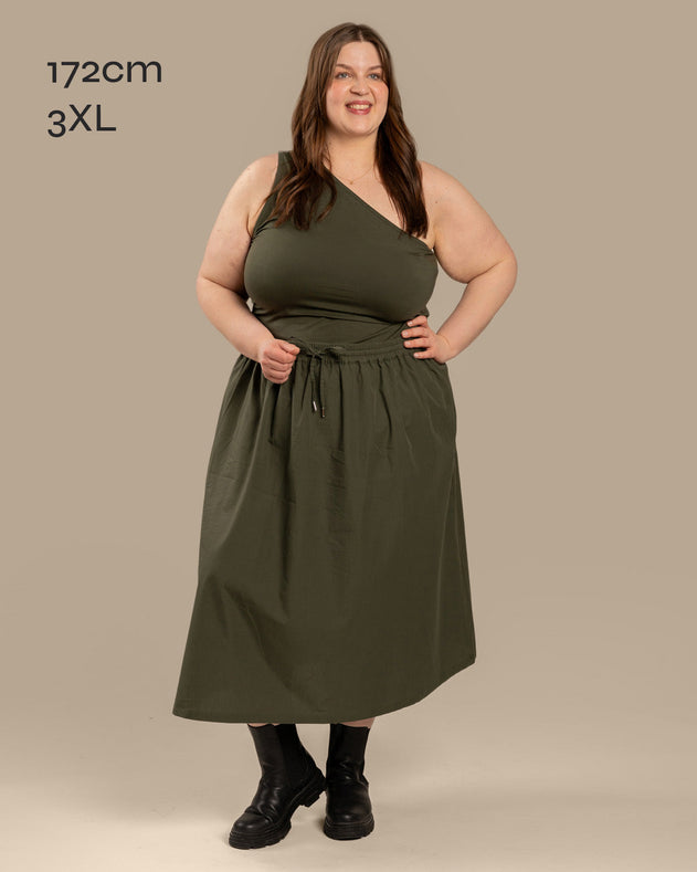 One-Shoulder Top Khaki