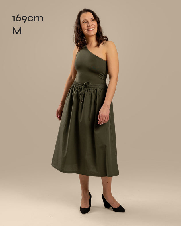 One-Shoulder Top Khaki