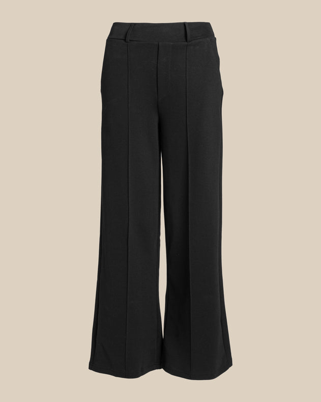 Wide Leg Pleated Pants Black
