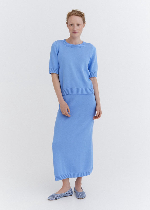 Knitted Cotton Top and Skirt Set