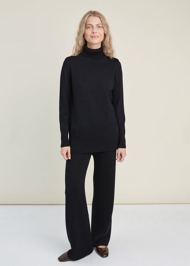 Knitted Merino Wool Pants & Sweater Set