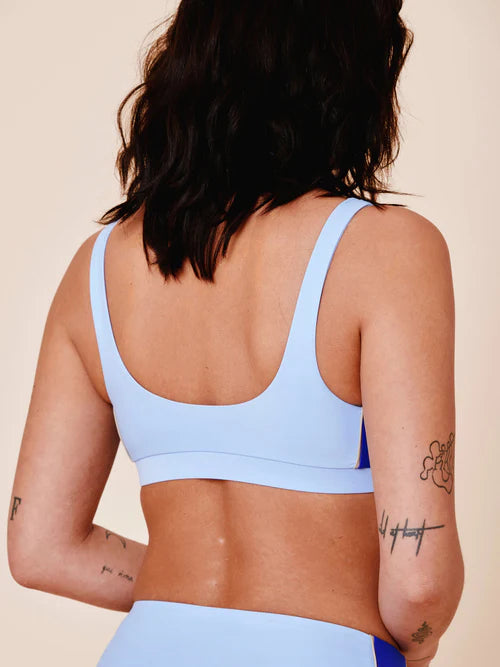 Agung Colorblock Sporty Bikini Top Clear/Cartel Blue