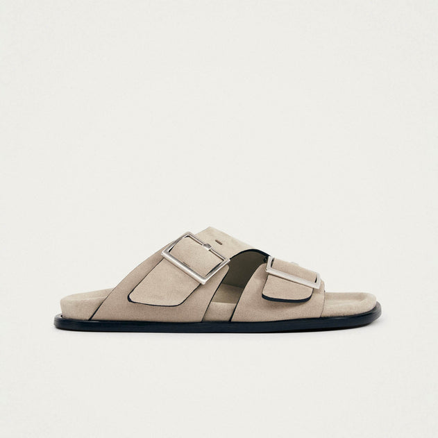 Alba Leather Sandals Suede Beige