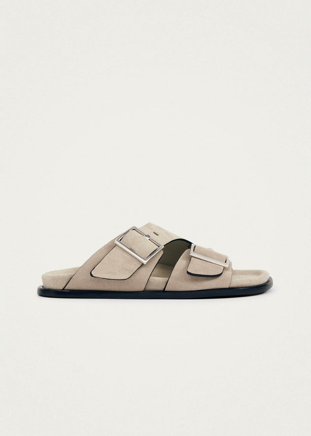 Alba Leather Sandals Suede Beige