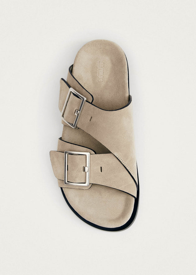 Alba Leather Sandals Suede Beige