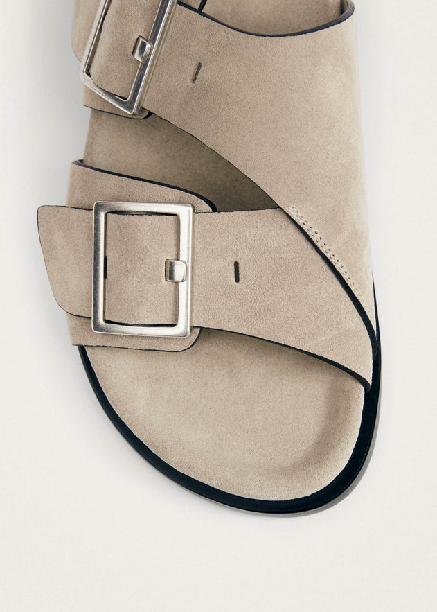 Alba Leather Sandals Suede Beige