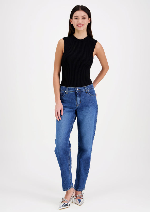 Amy Regular Fit Barrel Leg Jeans Blue
