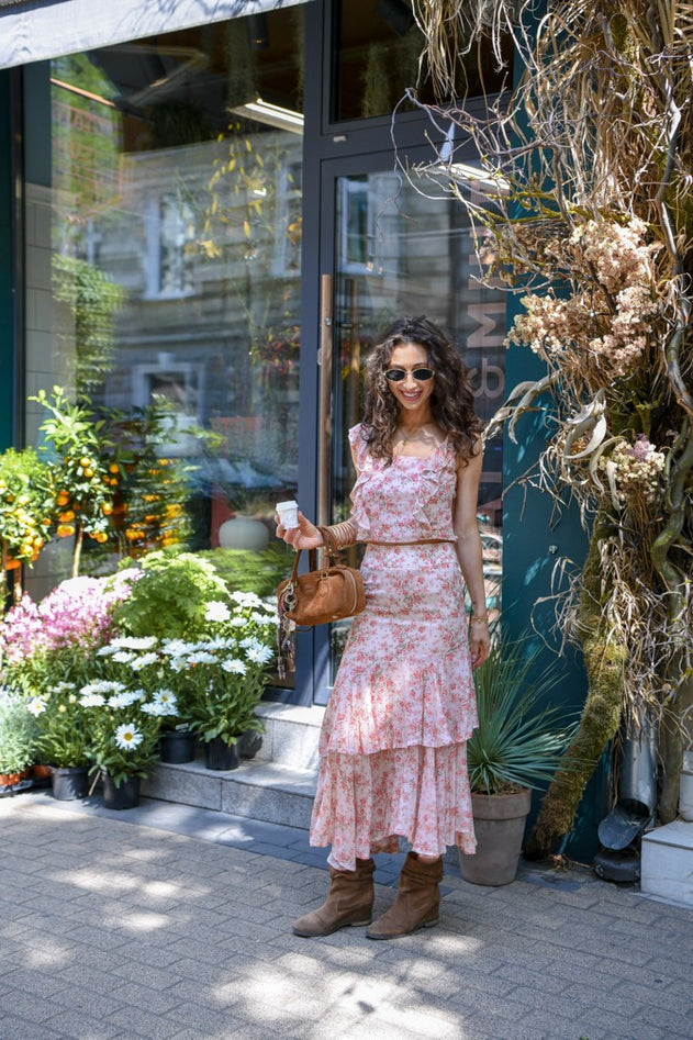 Kiara Ruffle Hem Skirt Floral Print