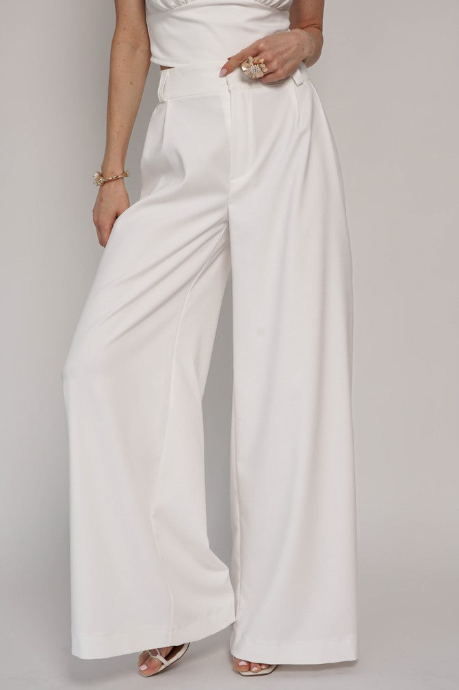 Coco Wide Leg Trousers White