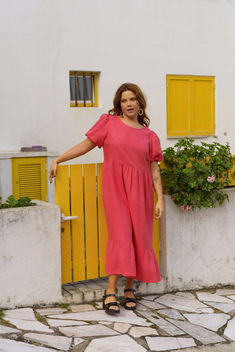 Astrid Dress Sunset Coral - IVALO.COM