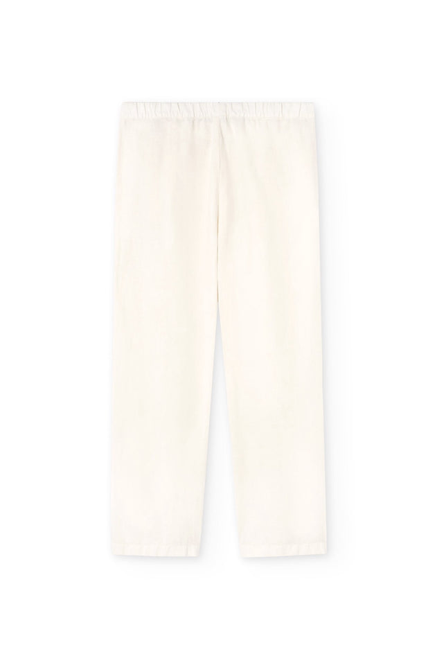 Henna Oversized Linen Blend Pants In White