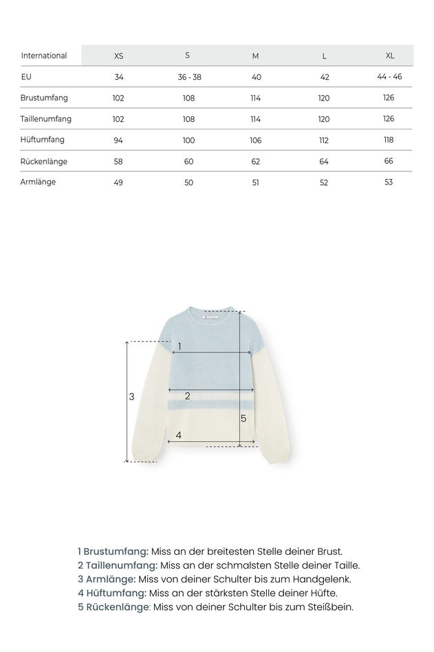 Block Stripe Knit Off-White/Light Blue