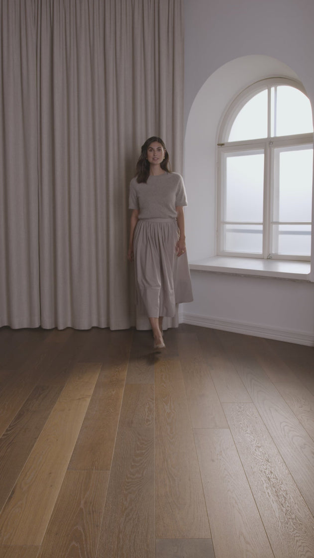 Claressa Cotton Skirt With Wide Trim Greige