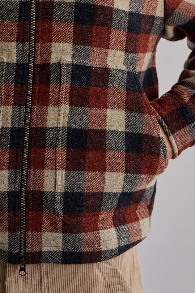 Ballycuggeran Jacket Navy Red Ecru Checks
